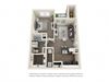 The Pine 1 Bedroom 3D Floor Plan